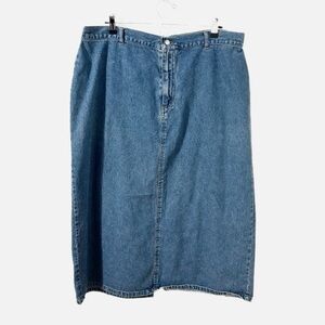 CJ Banks by Christopher & Banks MidLength Classic Denim Jean Skirt Med/Dark Wash